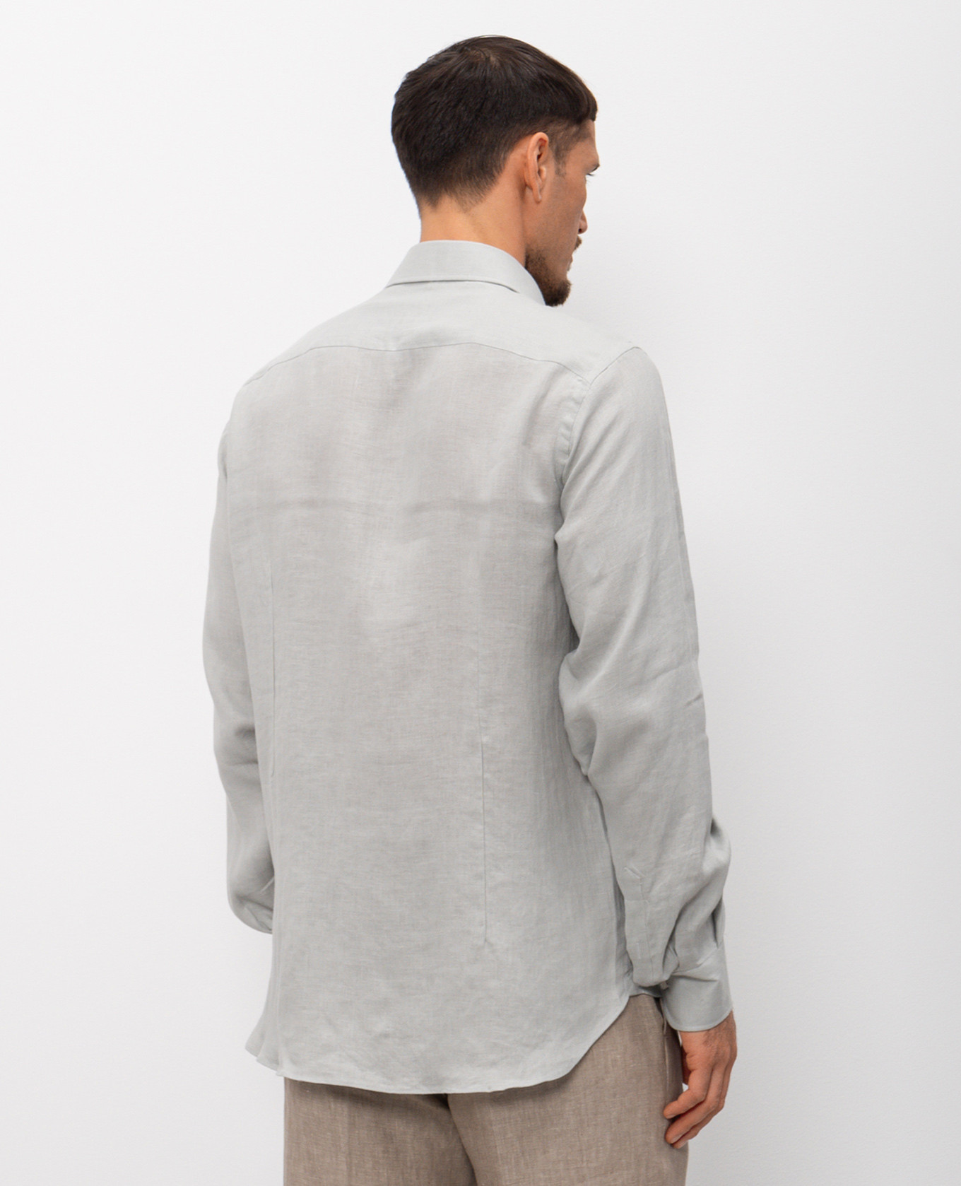 Gray linen shirt Pini Parma 4