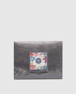 TESSITURA TOSCANA TELERIE TIZIANO linen tablecloth and napkin set in gray NT120024090037