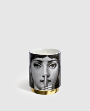 Fornasetti Scented candle Silenzio - Immaginazione in a porcelain candlestick FPXS334