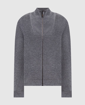 Canali Gray wool and cashmere cardigan MK02552C1223