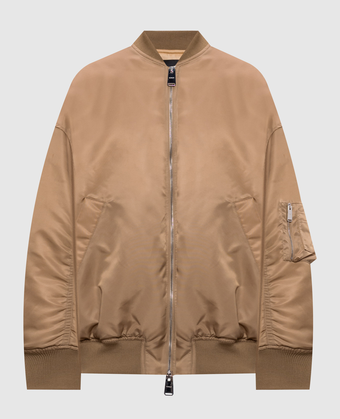 

Beige bomber jacket with drape Dondup