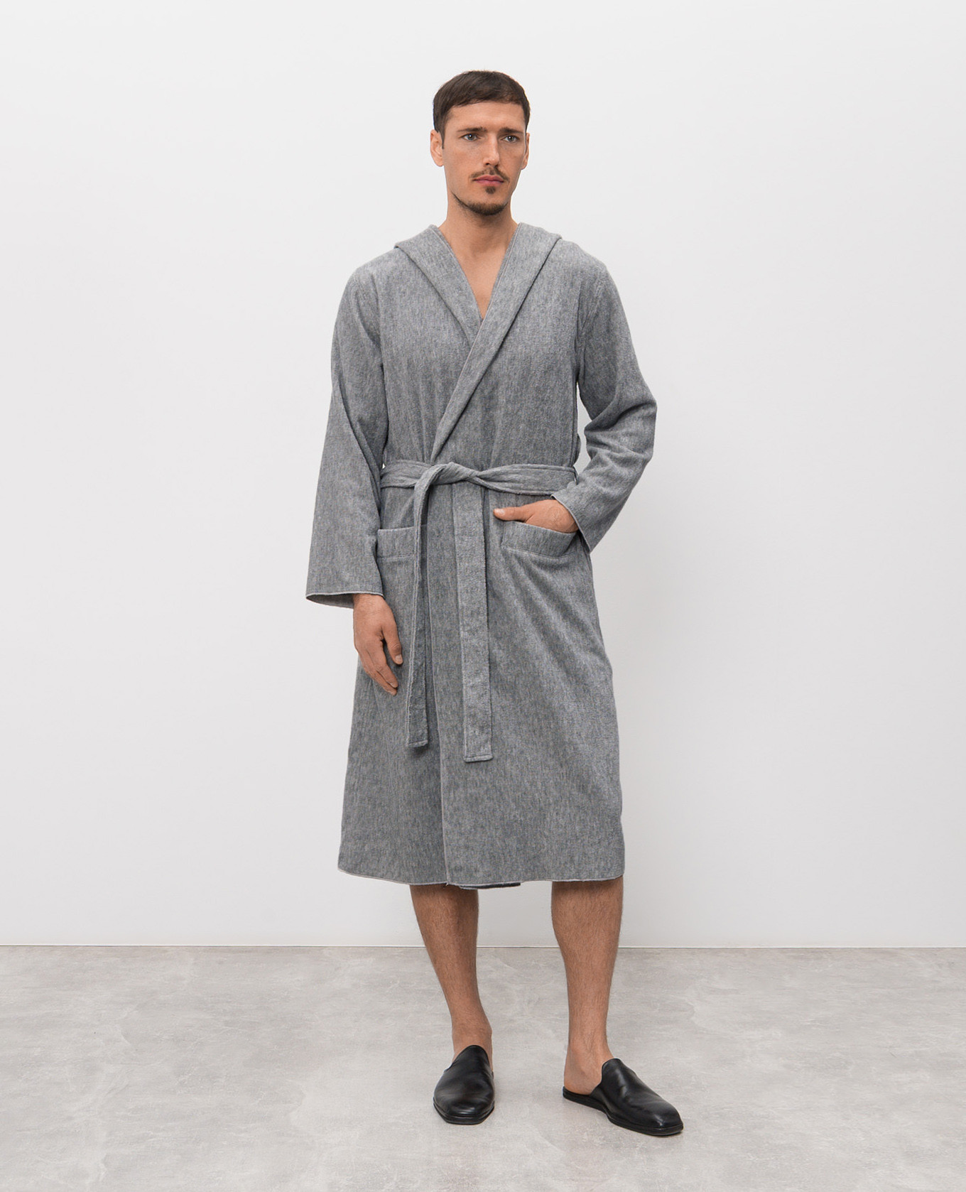 

Gray terry bathrobe ASH LIGHT Hamam, Grey