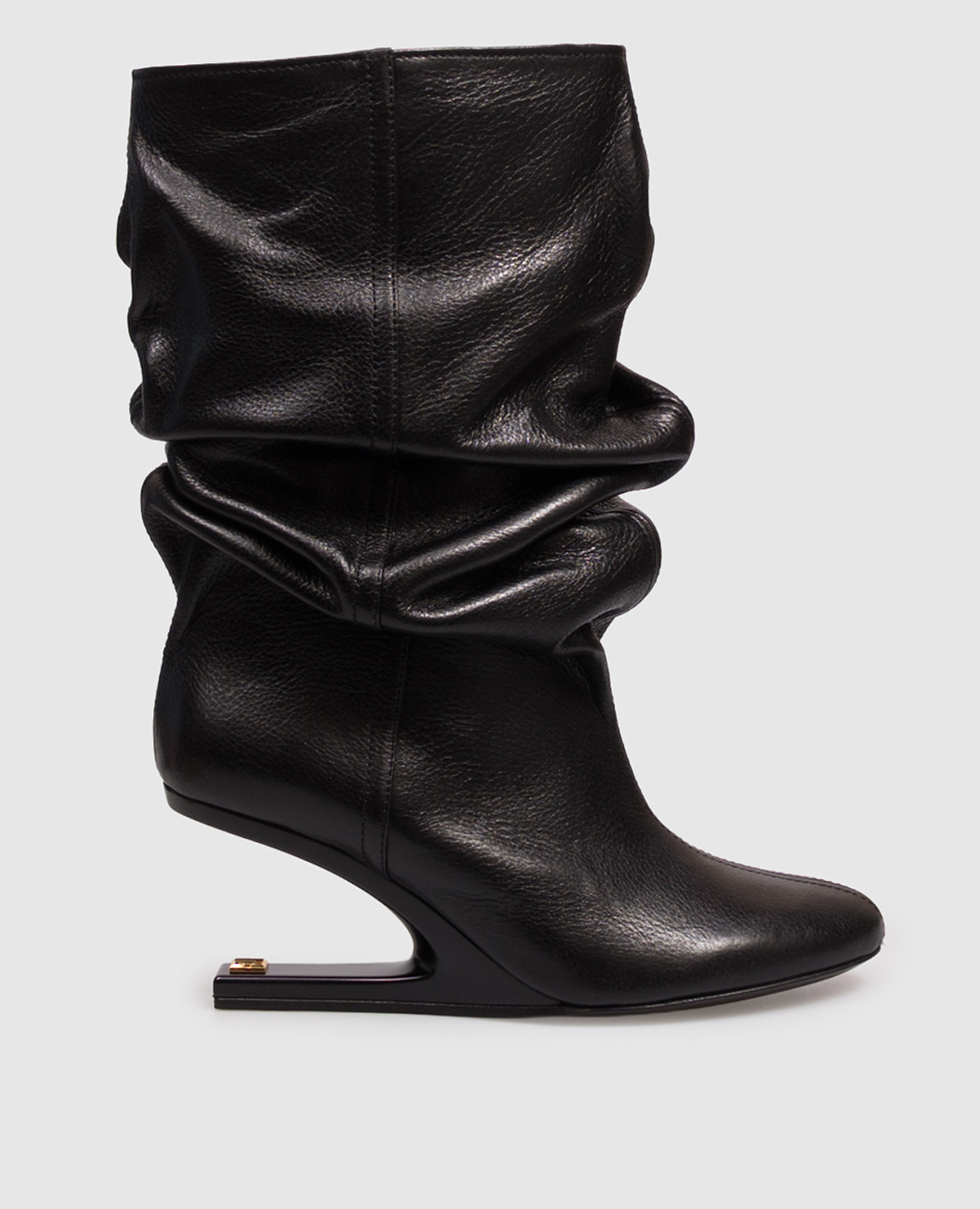 Black leather ankle boots with PB monogram Balmain