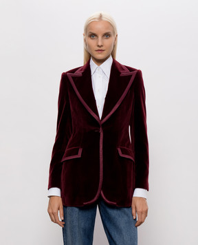 Dolce&Gabbana Burgundy velvet jacket with silk F2JATTFUVG7