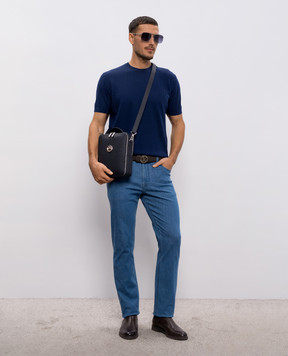 Stefano Ricci Blue jeans with logo patch MFT61B3130TR138L