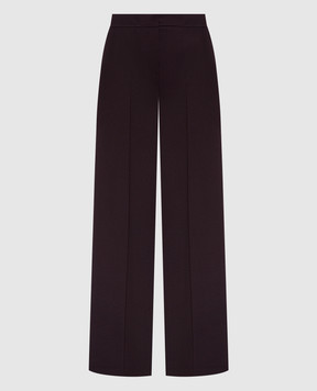 Twinset Burgundy wool pants with logo 252TT2127