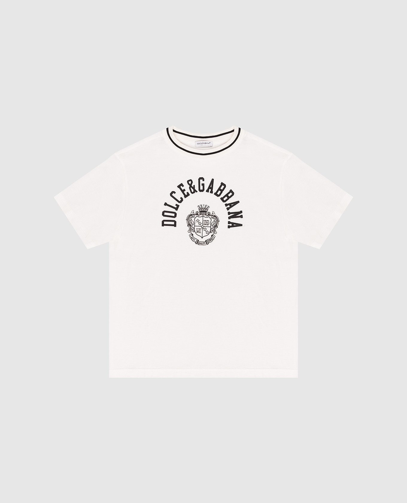 Children's white T-shirt with logo print
