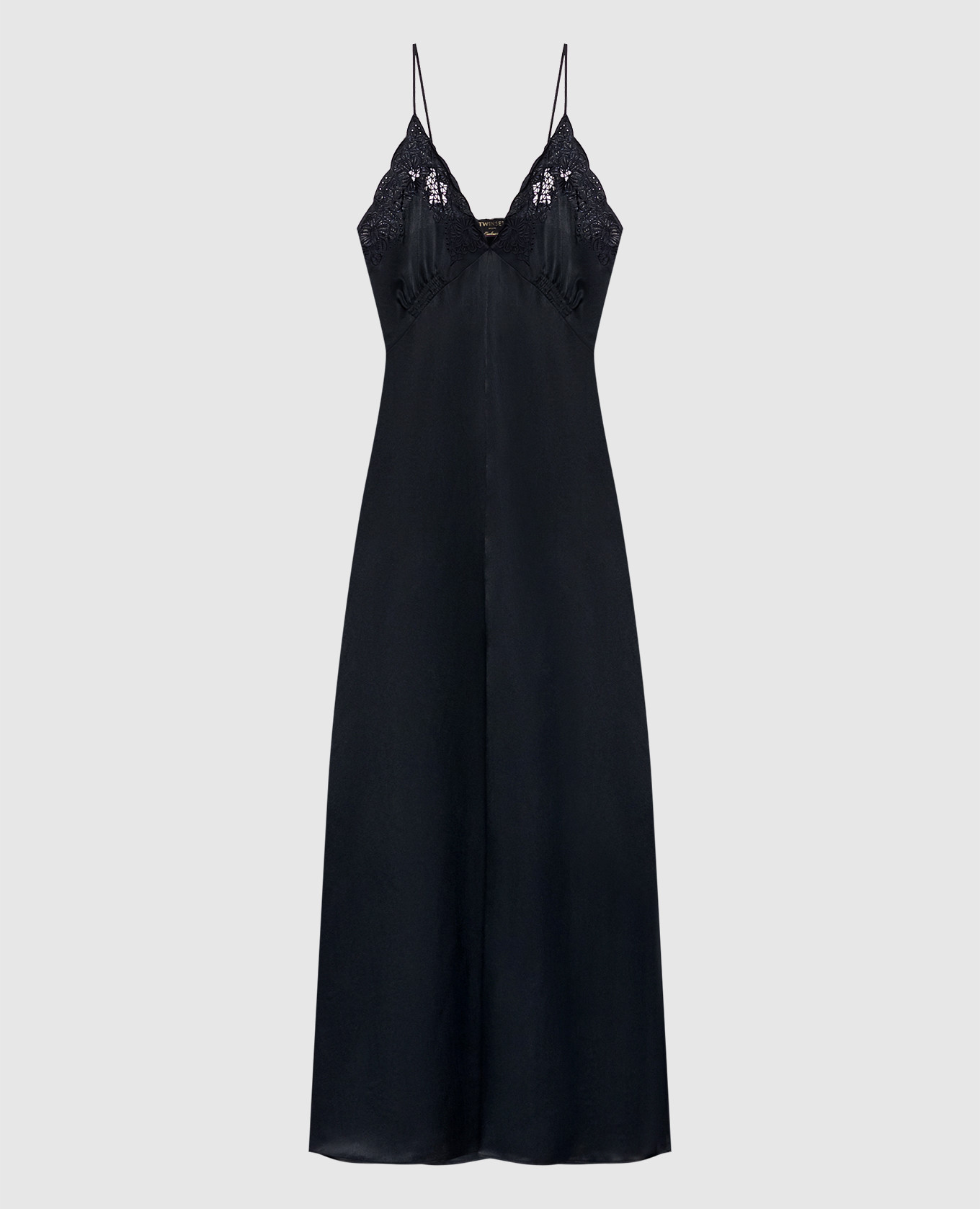 Black dress with broderie embroidery