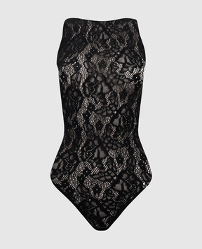Wolford Black bodysuit with openwork pattern 79349