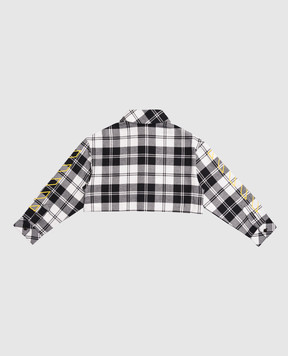 Off-White Children's gray cropped checked shirt 44GGA01CF5F001
