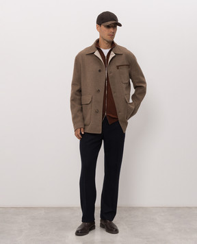 Brett Johnson Brown cashmere and silk cardigan FW26K41LPROTER