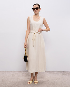 Woolrich Ivory linen midi dress CFWWDR2020FRUT3043