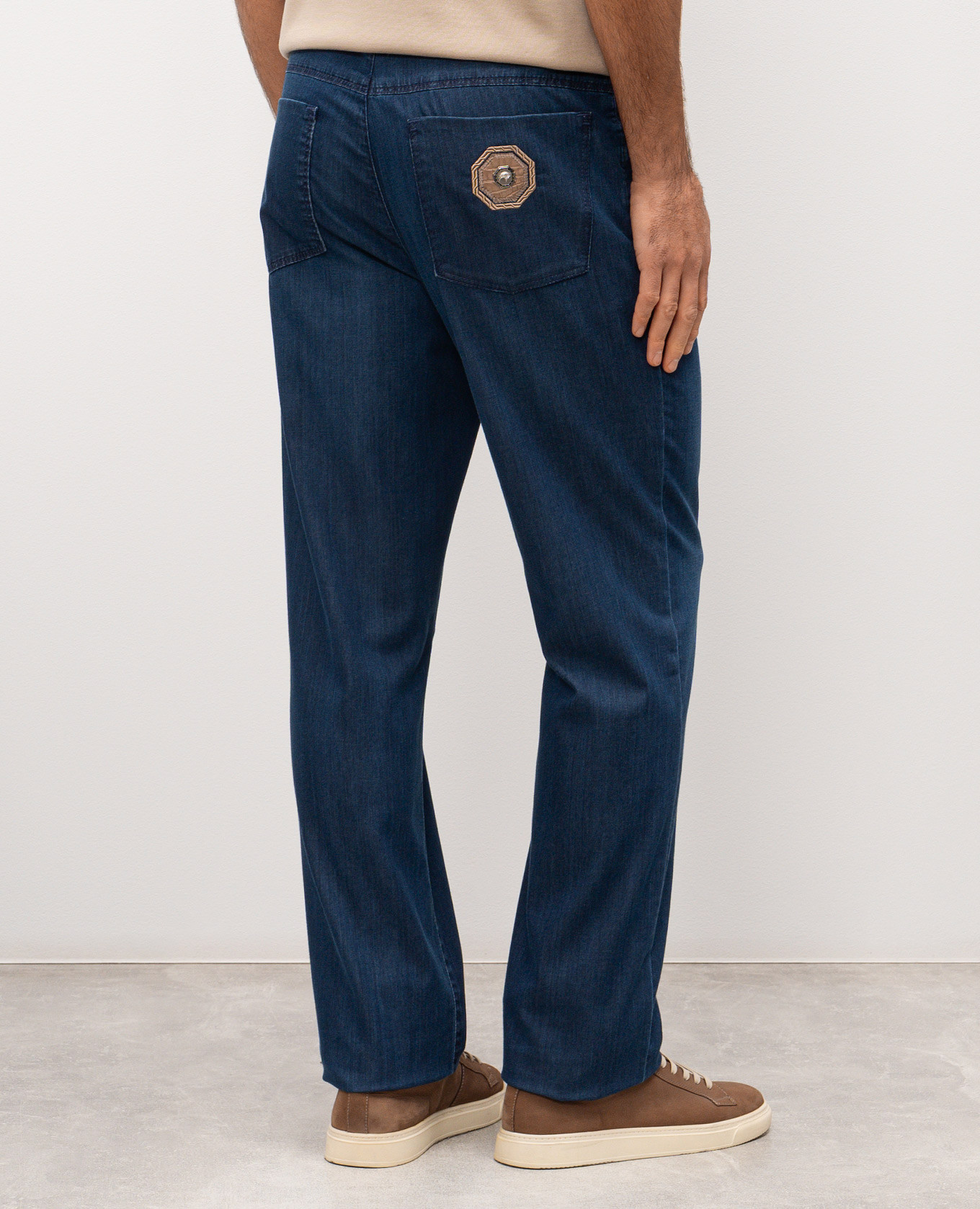 

Blue jeans with logo Stefano Ricci