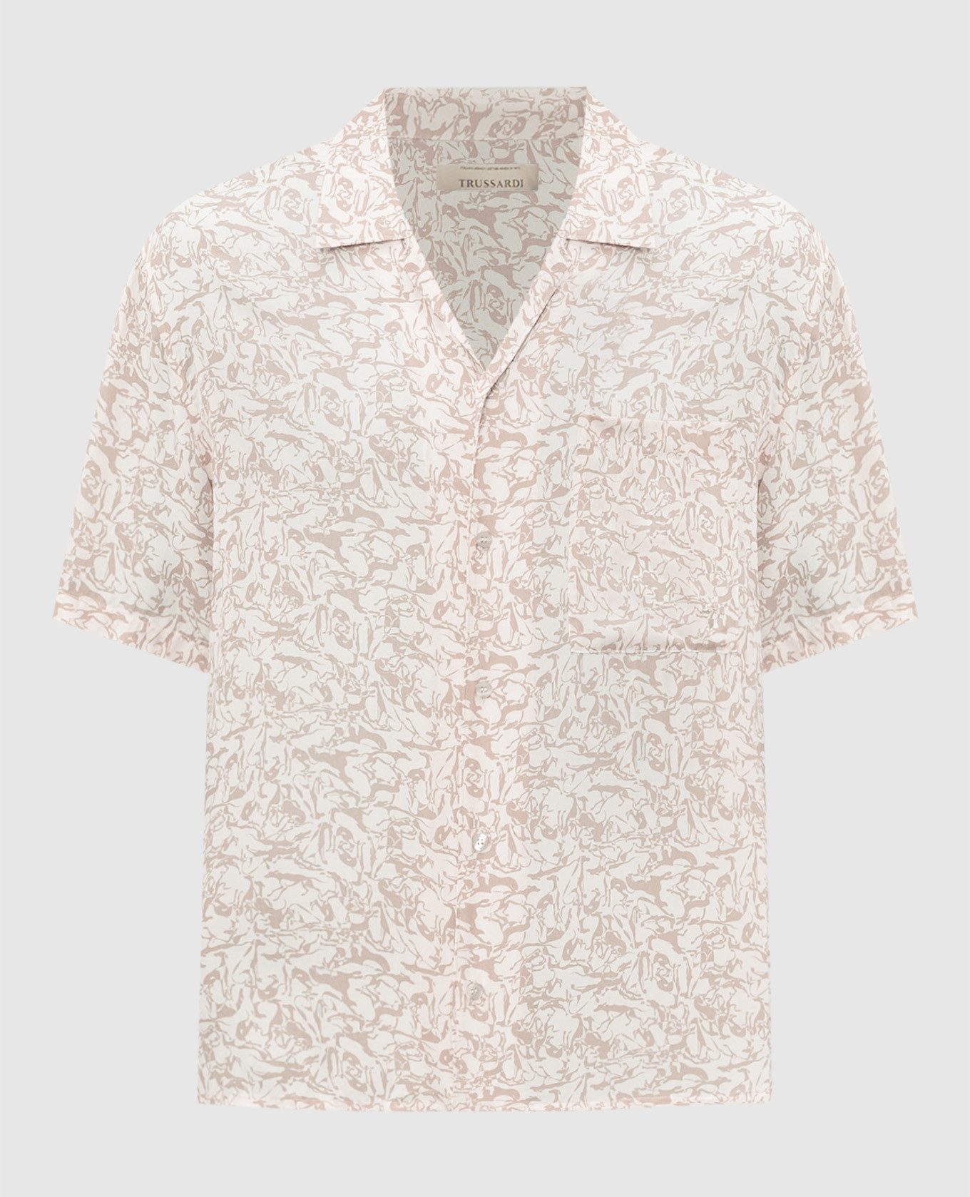 Beige shirt with branded print
