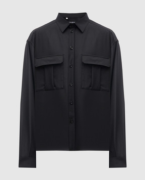 Dolce&Gabbana Black shirt with wool G5OJ2TFURK8