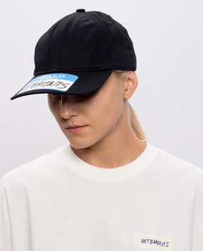 Vetements Black cap with print UA66CA110B