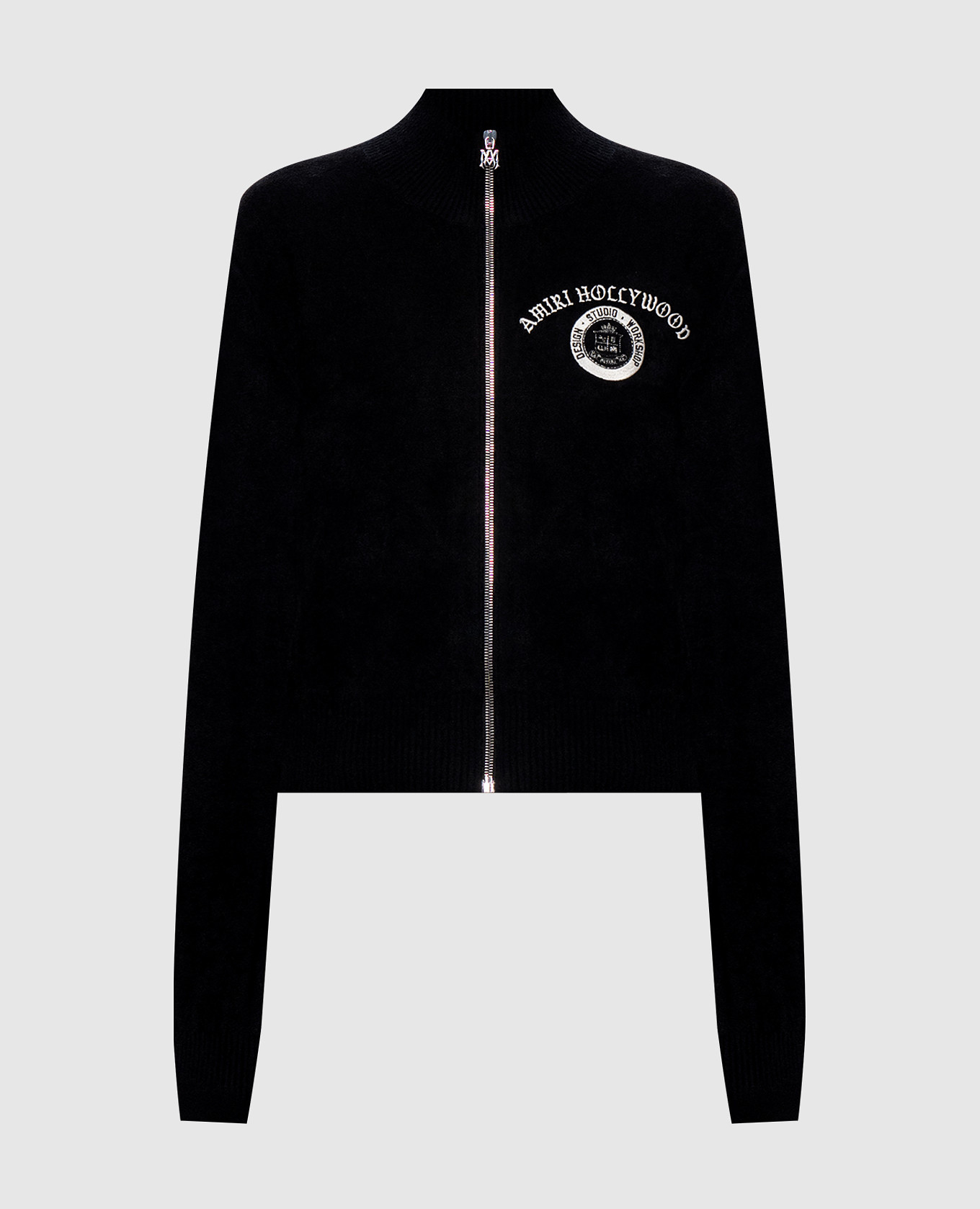 Black sports jacket with logo embroidery
