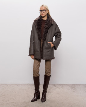 Babe Pay Pls Brown double-sided sheepskin coat 2421TIGRADOCAPPUCCINO
