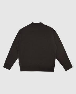 Palm Angels Children's black sweatshirt with print F6PAJBSW102