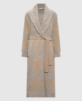 Ballantyne Beige wool cardigan with a pattern B1K3903W023