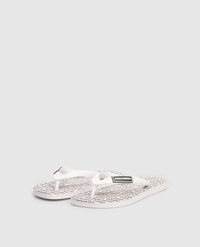 DSQUARED2 Children's white flip-flops with logo 827963640