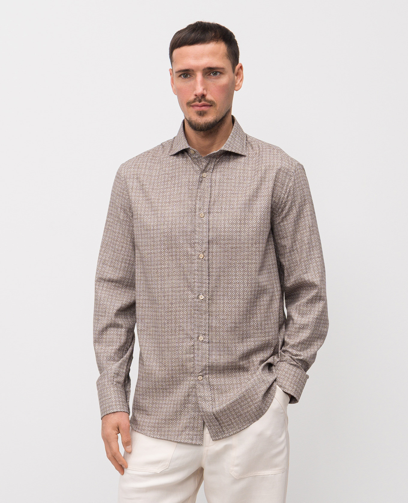 

Brown printed shirt Brunello Cucinelli