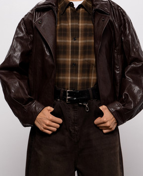 Juun.j Black double leather belt with pendants JW678ZW005