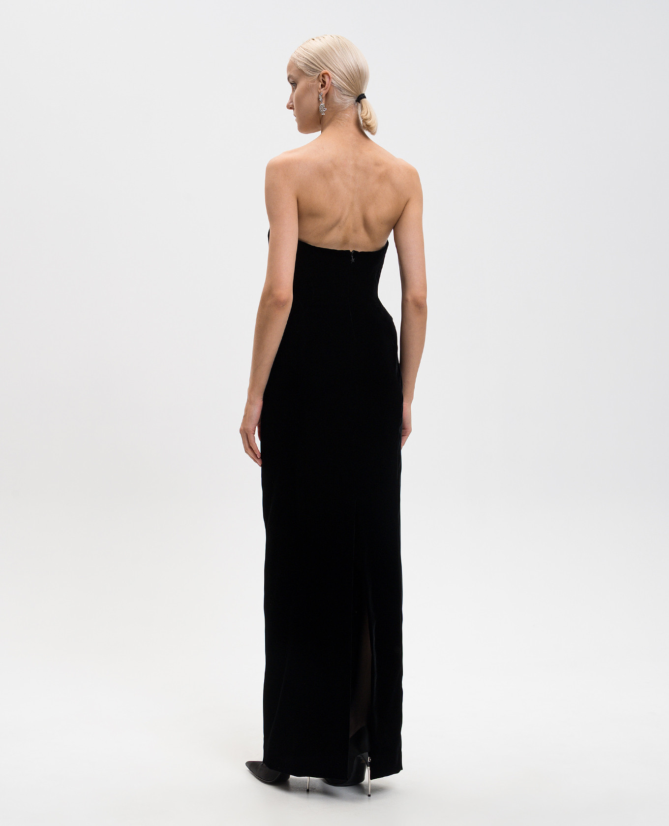 Black velvet dress with slit Thierry Mugler 4