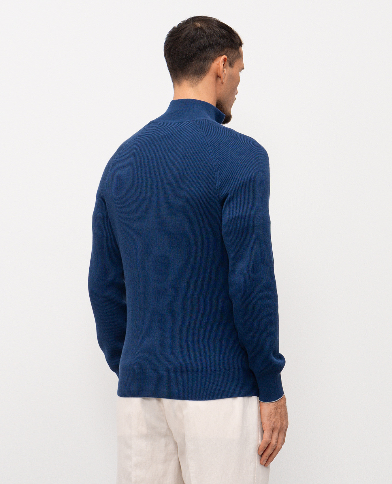 Blue ribbed jumper Brunello Cucinelli 4