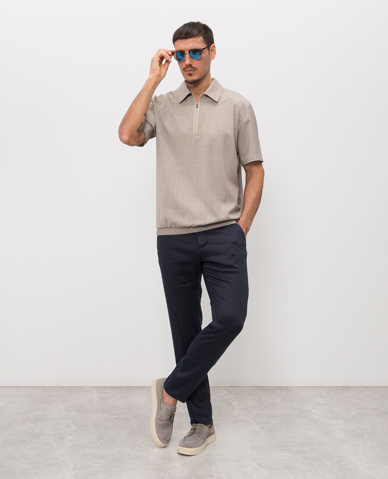 

Beige wool polo shirt Sease