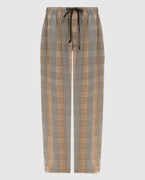 UMA WANG Beige checked pants UM3510