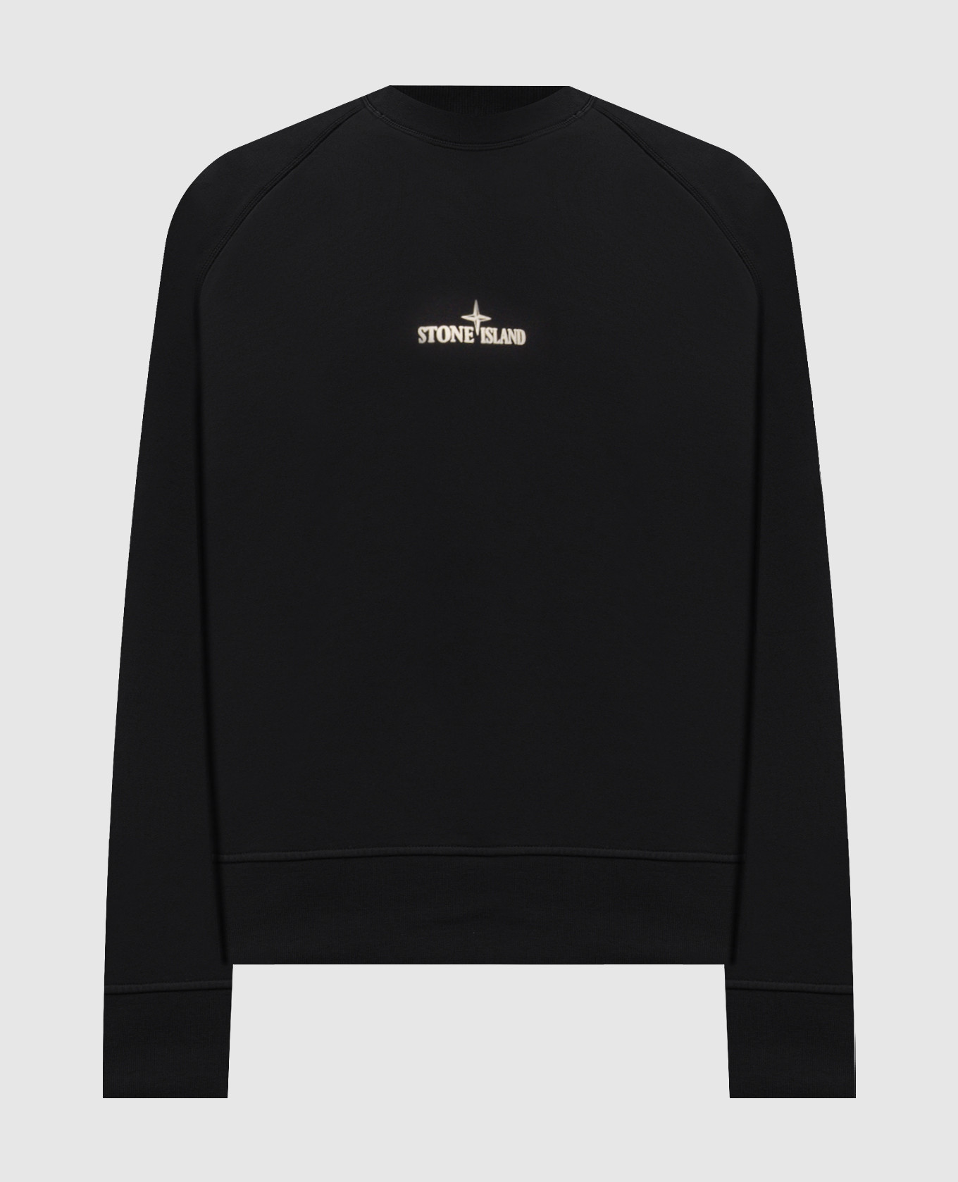 Black sweatshirt with logo print