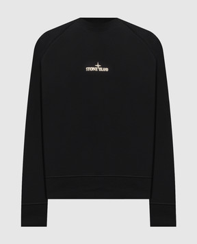 Stone Island Black sweatshirt with logo print L2S156100008S0466