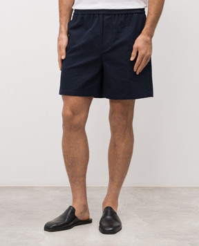Balmain Blue patterned shorts GH1PA172CG50