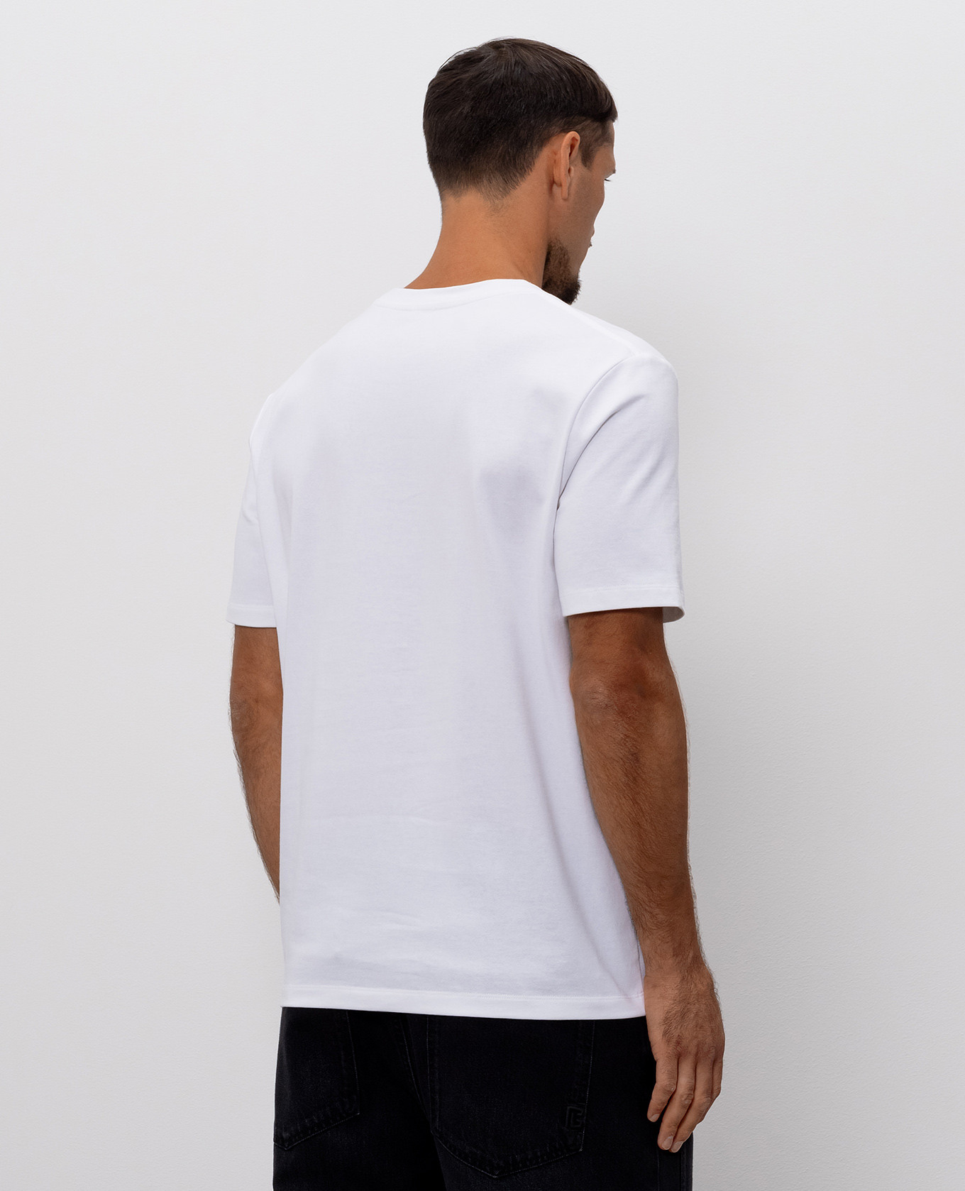 Set of white T-shirts with logo patch Balmain 4