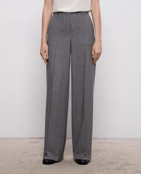 Peserico Gray wool pants with a pattern A0456706413