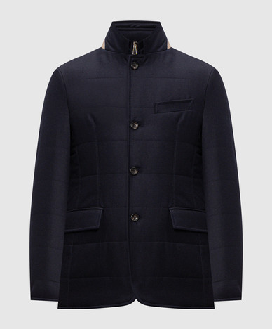 Blue wool and cashmere jacket