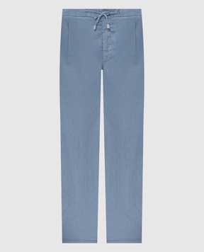 Enrico Mandelli Blue linen pants GYM02B5654983