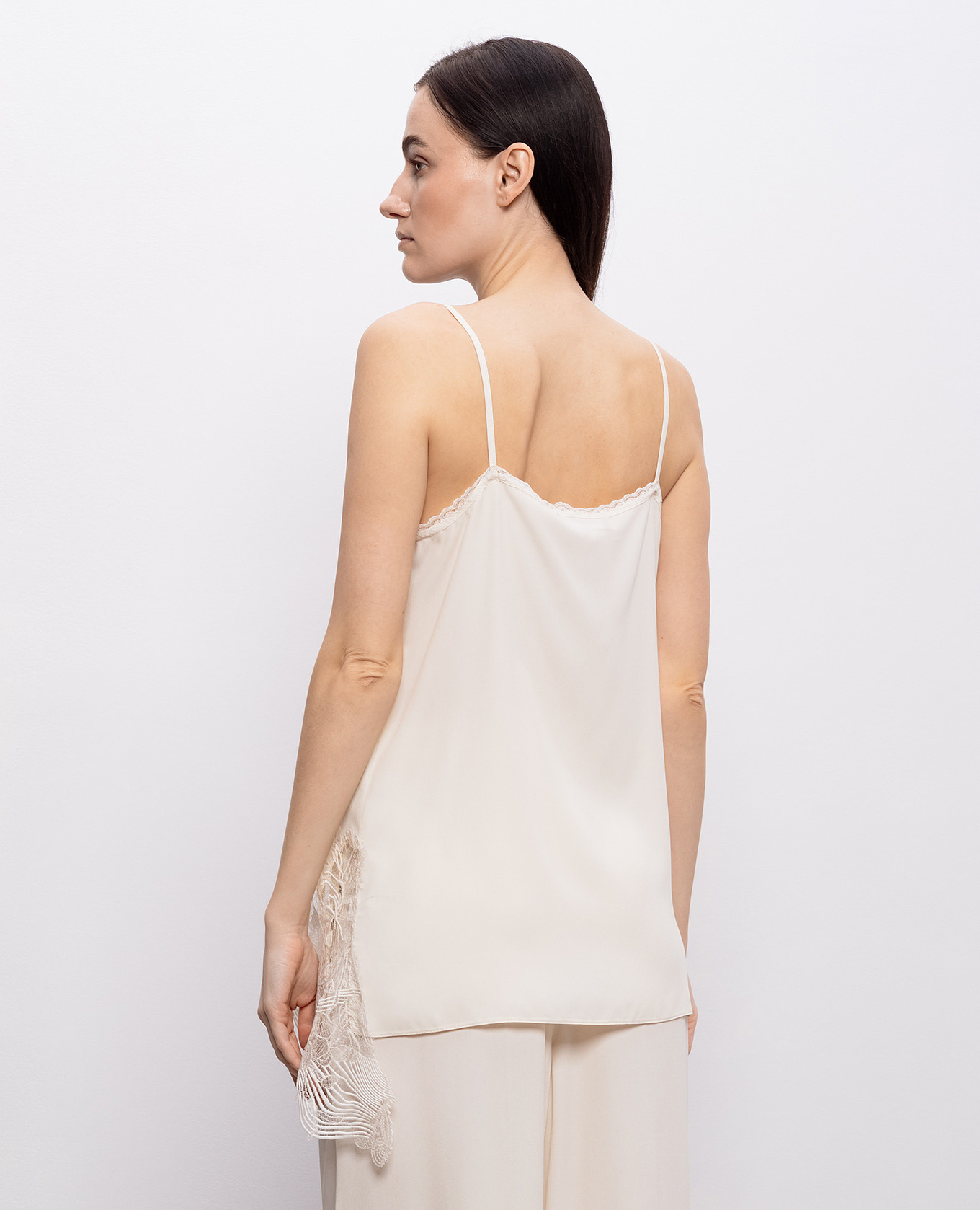 

Ivory silk lace top Fabiana Filippi, Beige