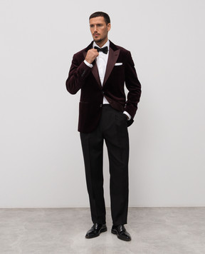 Brunello Cucinelli Black silk and wool striped pants MY480PS03