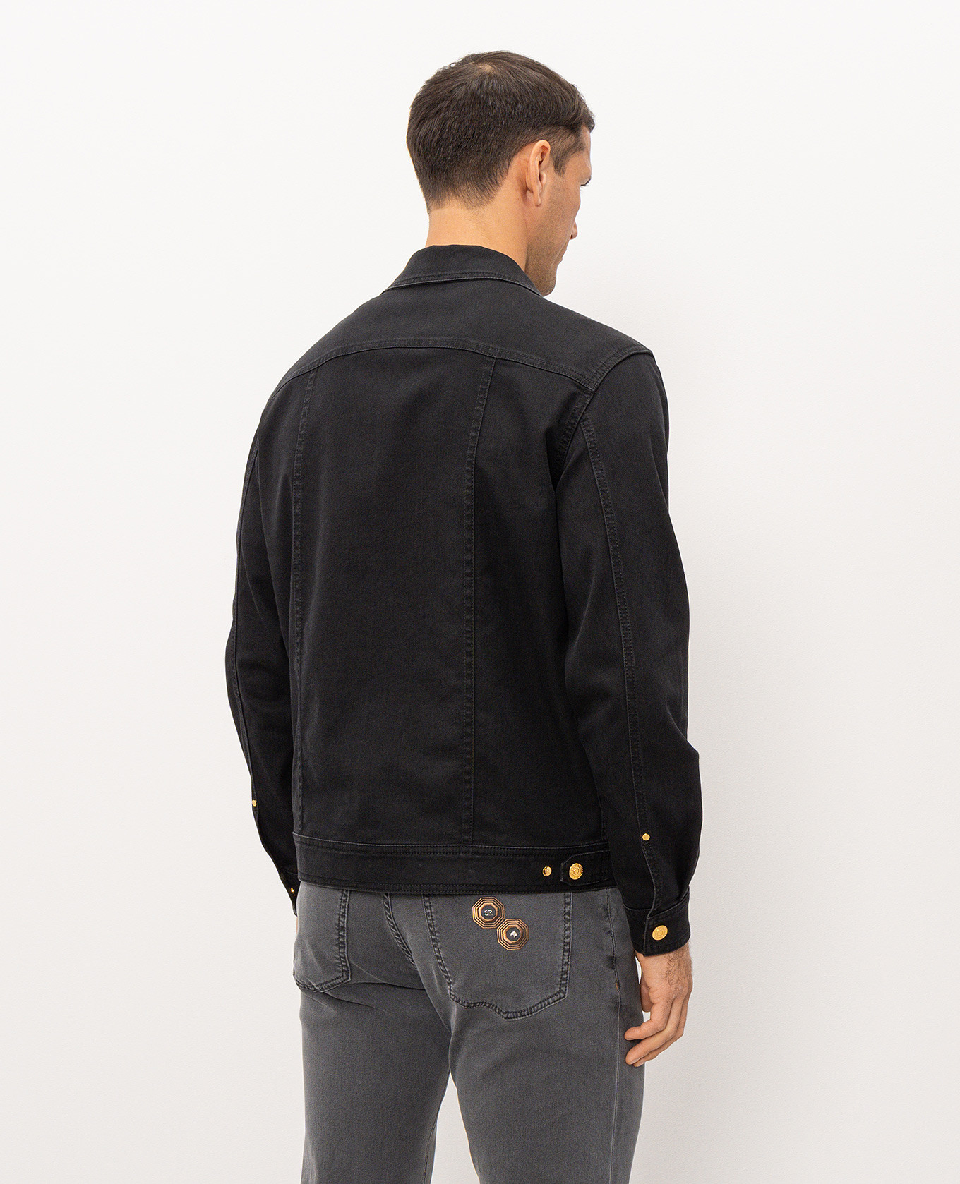 Black denim jacket Stefano Ricci 4