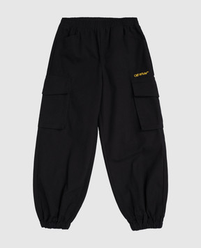 Off-White Kids' black joggers with logo 44BCF007F5F001