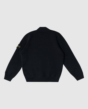 Stone Island Blue cardigan with logo patch L1S165100006S00D868