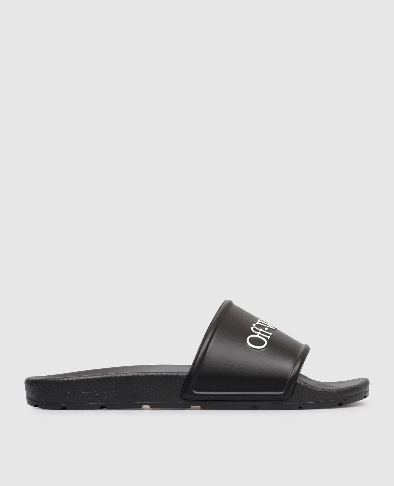 Black sliders with textured logo