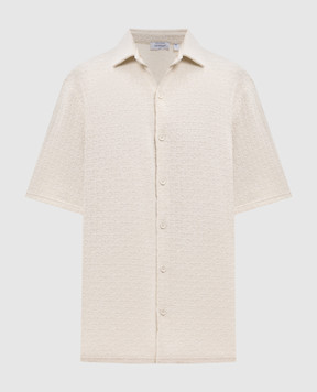 Off-White Beige terry shirt with OFF logo pattern 44MGG013C9J0010