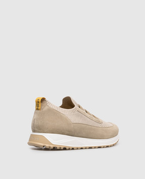 Doucal's Beige combination sneakers with logo DU3318SYDNPZ846