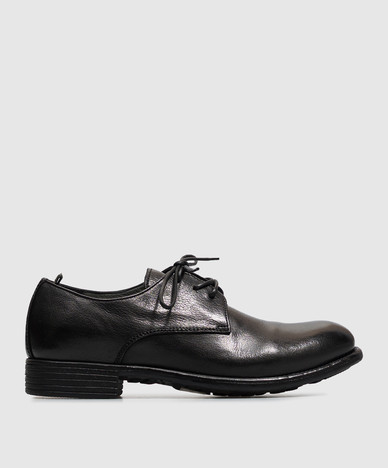 Calixte black leather derby shoes
