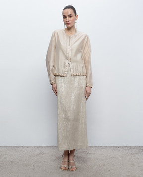 Peserico Beige jacket with monil chain E210568867A
