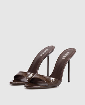 Paris Texas LIDIA brown patent leather mules PX836XVN01