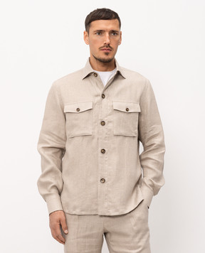 Enrico Mandelli Beige linen shirt SAHAR26101